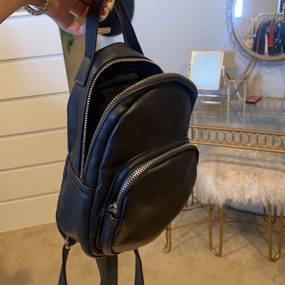 Mini black backpack